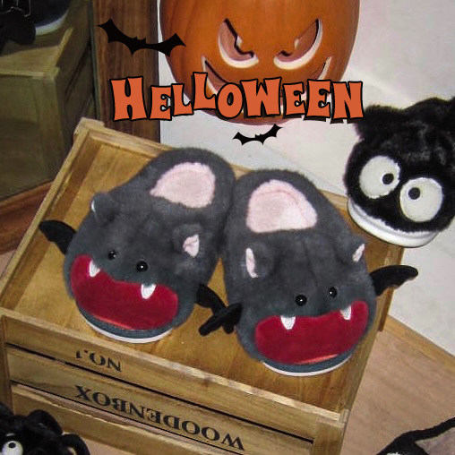 可爱万圣节搞怪棉拖鞋男女个性防滑秋冬季趣味情侣居家保暖毛毛鞋