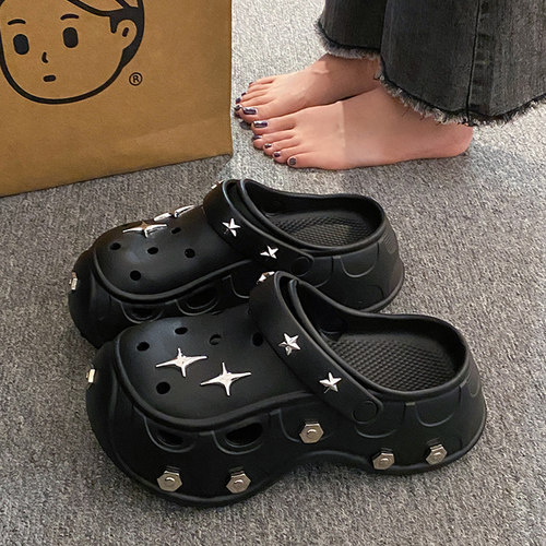Y2K洞洞鞋女夏季外穿厚底