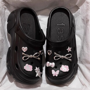 可爱厚底EVA儿童洞洞鞋女2026新款夏季外穿防滑沙滩包头拖鞋女童