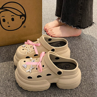 10.0增高跟eva踩屎感洞洞鞋女士新款夏季外穿防滑高级感沙滩拖鞋