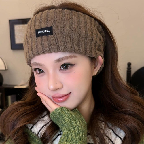 宽边毛线针织发带2025新款秋冬护额头脑门防风头套女保暖月子头巾