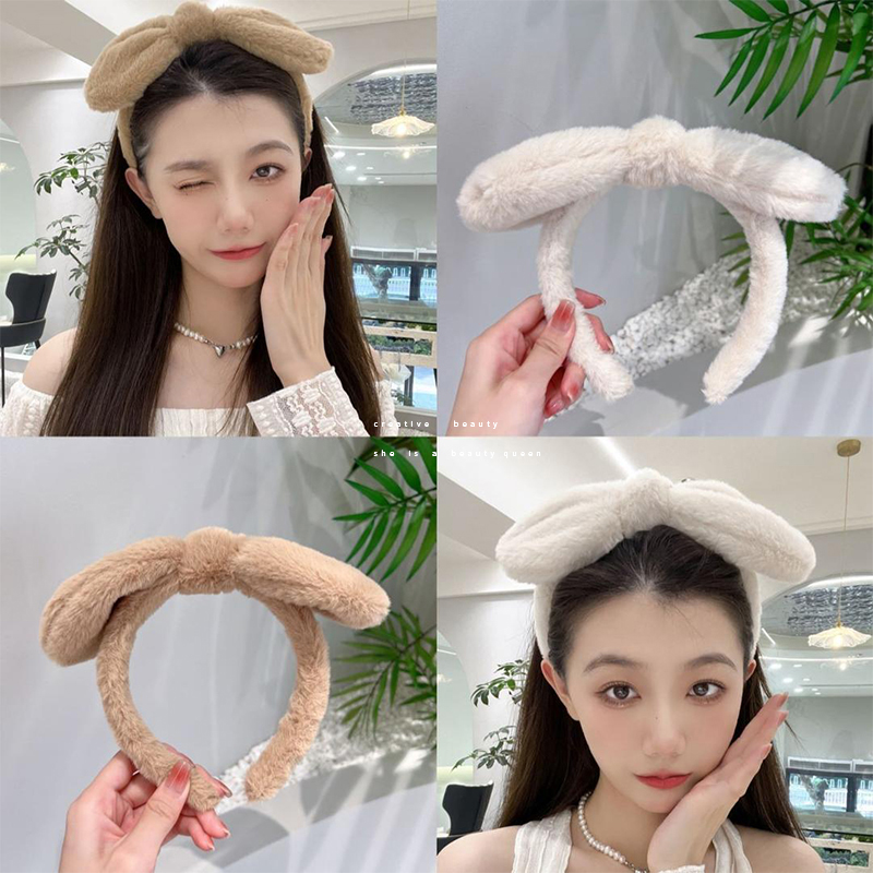秋冬毛绒兔耳朵发箍女高颅顶压发发卡洗脸化妆束发带头箍可爱发饰,饰品/流行首饰/时尚饰品新,发饰,淘宝优惠券,粉丝福利购,淘宝优惠卷