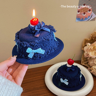 可点燃氛围感生日帽子蜡烛发夹女2024新款拍照侧边刘海鸭嘴夹发卡