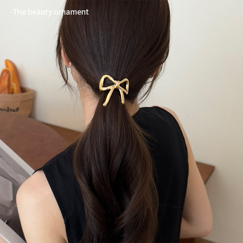 简约金属蝴蝶结发圈高弹力