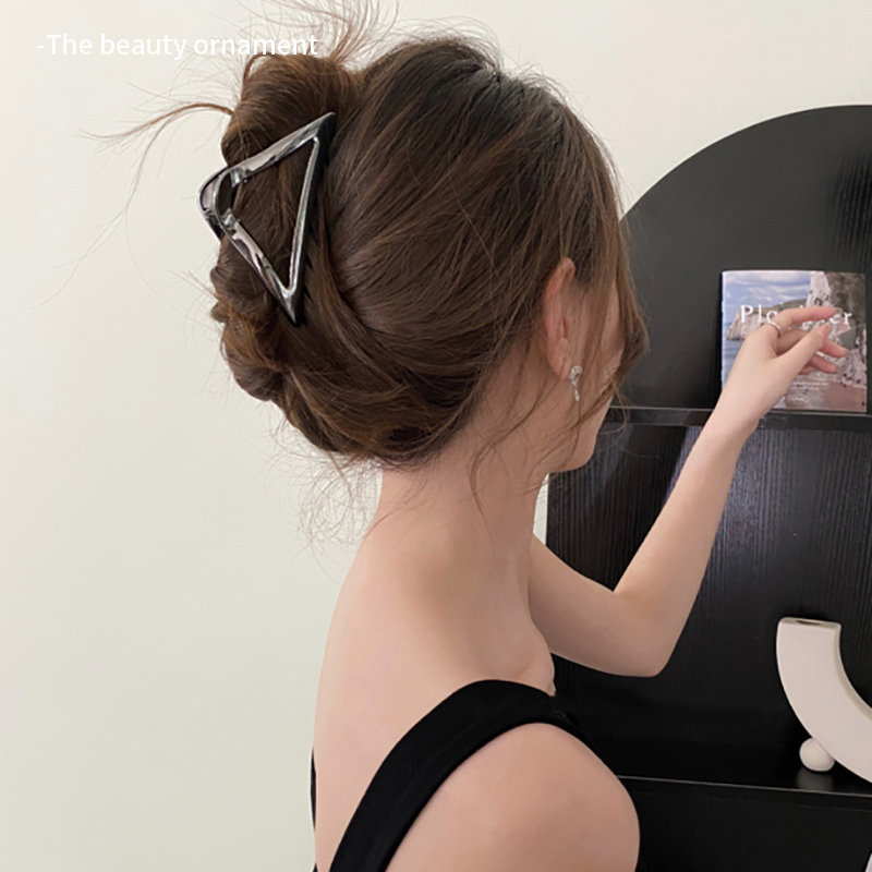 高级感枪黑色三角抓夹发夹