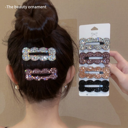 2023年新款简约波浪水钻bb夹