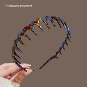 复古升级醋酸波浪发箍女2025新款 不勒头高颅顶头箍防滑洗脸压发卡