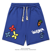 多巴胺沙滩五分裤 WH先生蓝色重磅短裤 潮 新款 宽松 男夏季