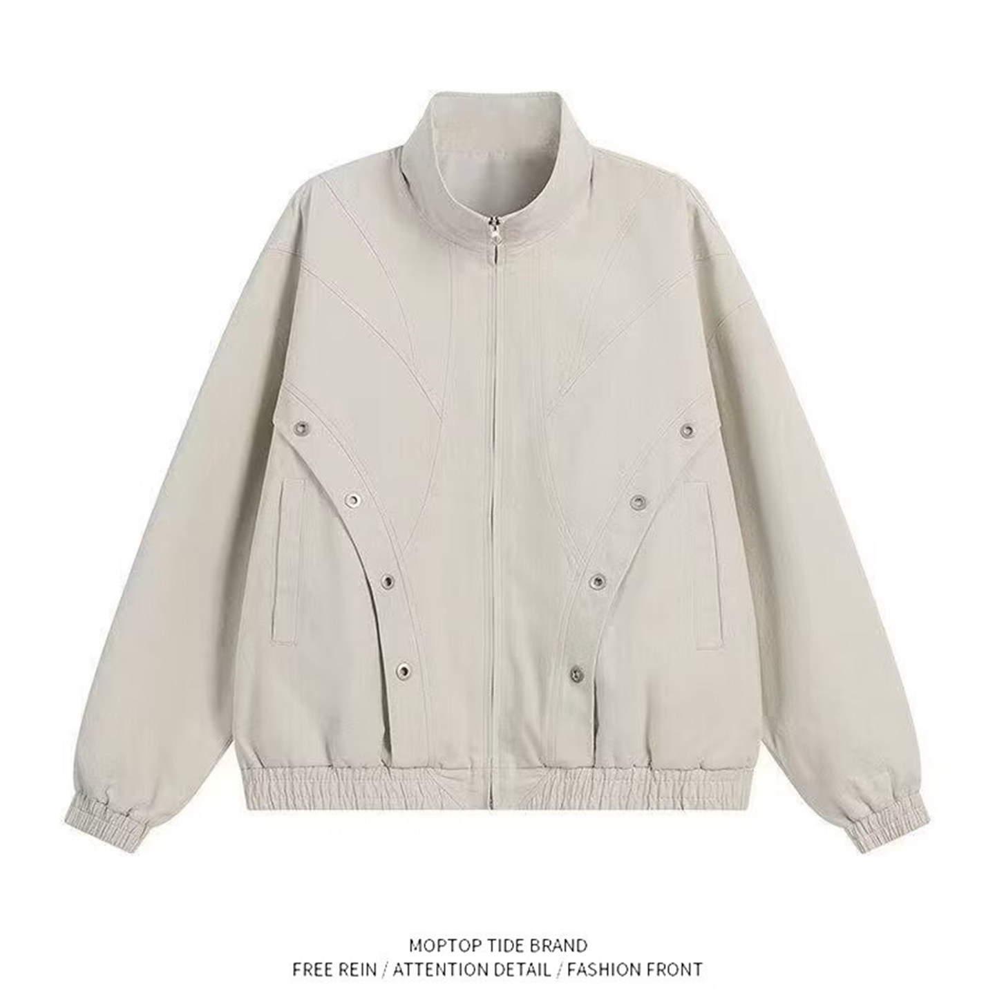 美式复古立领工装飞行员夹克男女情侣装潮牌拉链设计感棒球服外套