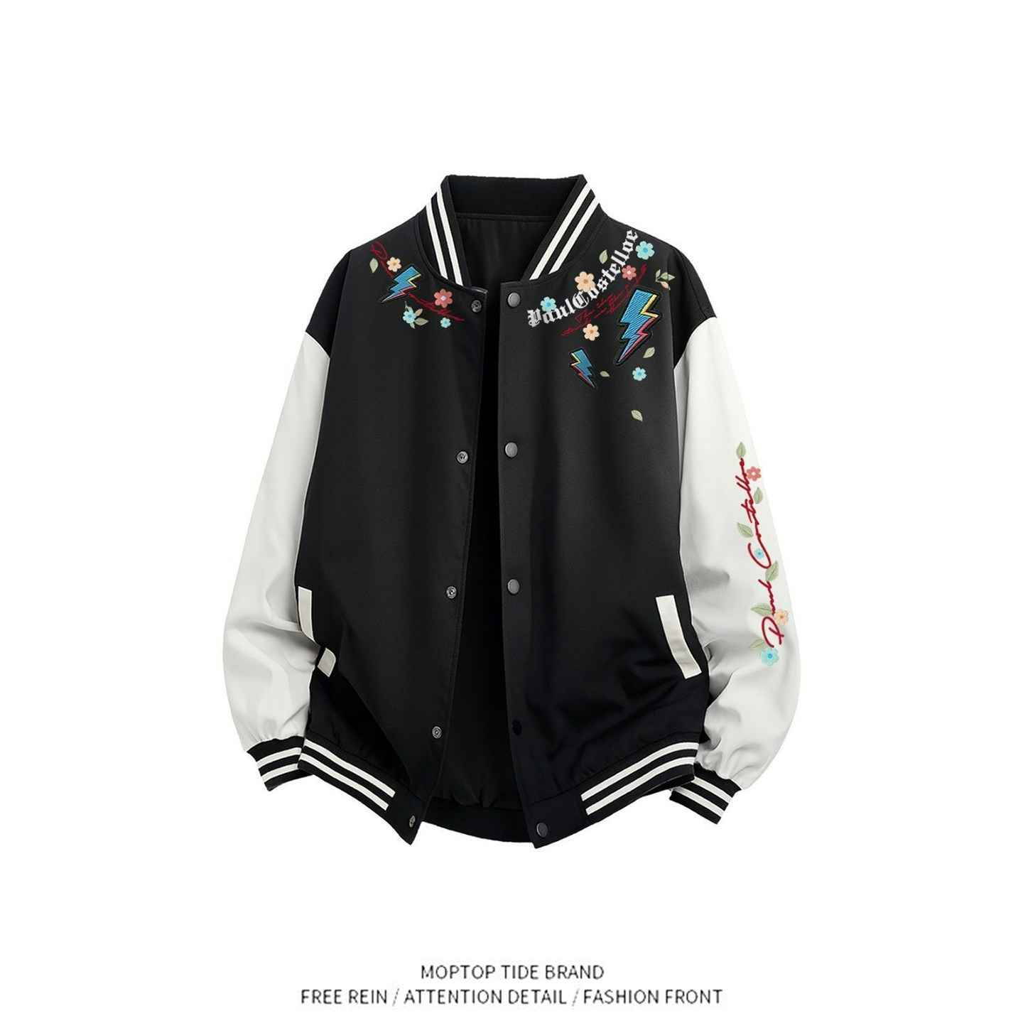 美式复古棒球服男女款春秋宽松百搭夹克潮流撞色拼接学生休闲外套