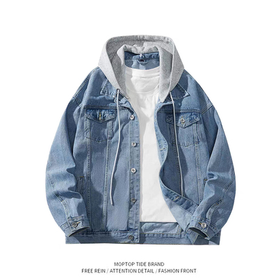 【限时优惠】连帽牛仔外套男