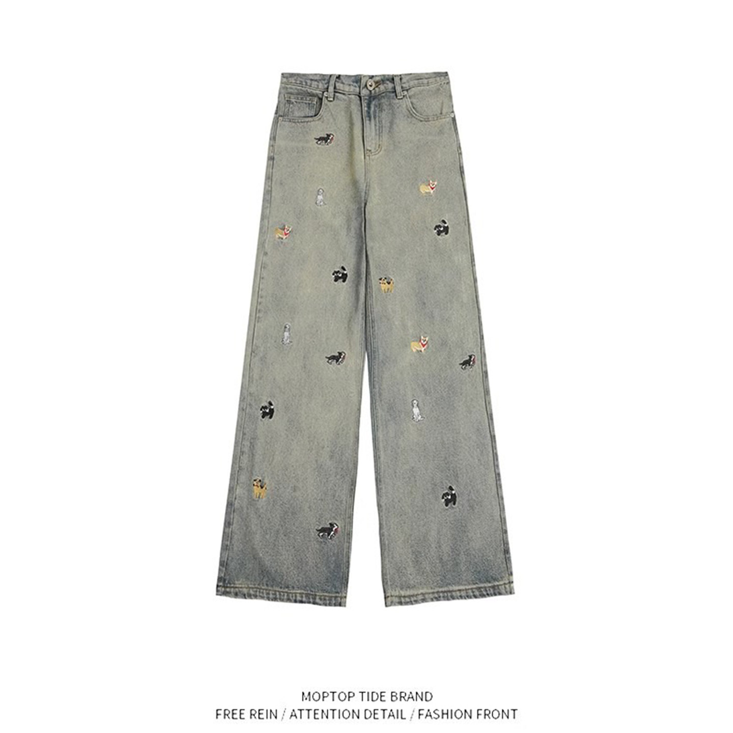 美式复古黑色百搭牛仔裤男款高个子cleanfit裤子显瘦直筒牛仔长裤