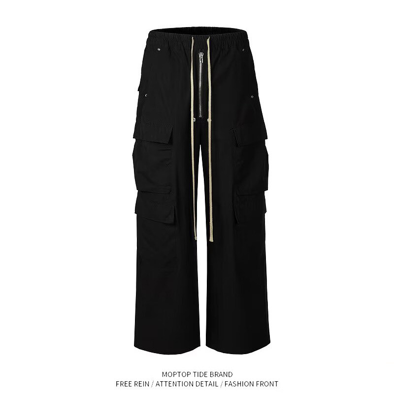 WH先生新款美式直筒工装裤男女款宽松休闲裤子运动多口袋长裤潮