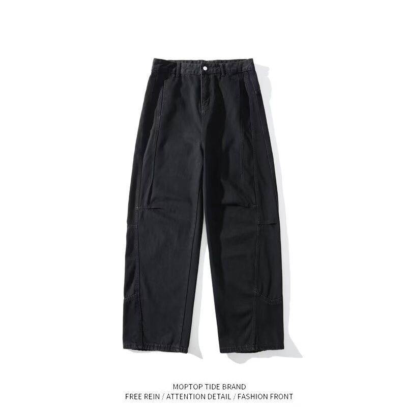 美式复古高腰阔腿牛仔裤男秋冬2025新款宽松显瘦垂感直筒拖地裤潮