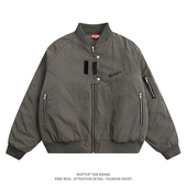 WH先生春秋秋美式 重磅机能插肩飞行员夹克男女国潮高街棒球服外套