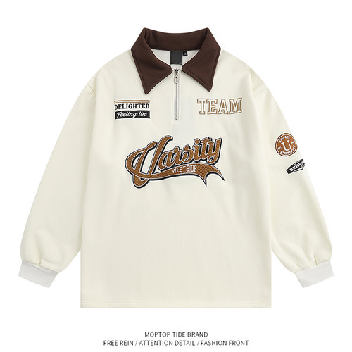 【限时优惠】字母印花长袖POLO衫