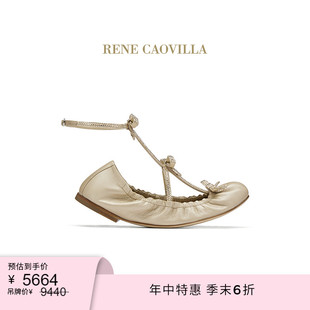 CAOVILLA RENE 季 CATERINA系列水钻蝴蝶结女士芭蕾鞋 末6折