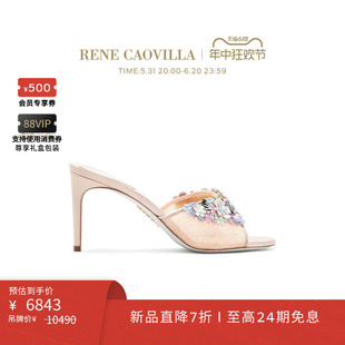 RENE 直降 ROXANNE系列蕾丝花卉女士高跟凉鞋 新品 CAOVILLA