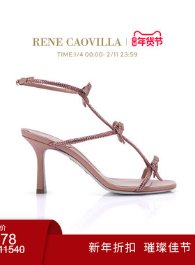 【新年折扣】RENE CAOVILLA CATERINA系列细跟水钻女士凉鞋