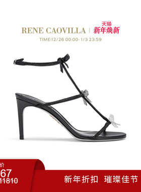 【新年折扣】RENE CAOVILLA CATERINA 水钻蝴蝶结女士高跟凉鞋