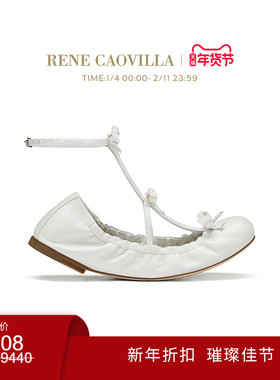 【新年折扣】RENE CAOVILLA CATERINA系列水钻蝴蝶结女士芭蕾鞋