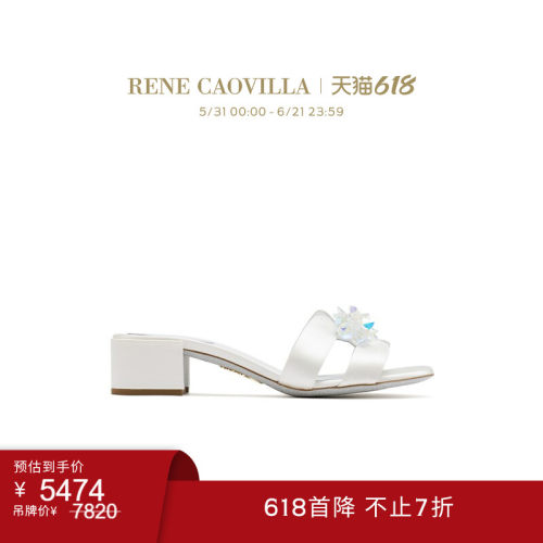 【618首降】RENE CAOVILLA BETTY系列水钻女士粗跟凉鞋