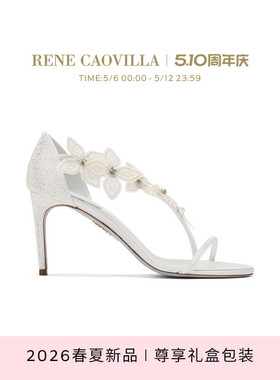 【春夏新品】RENE CAOVILLA FLORIANE系列水钻女士高跟凉鞋