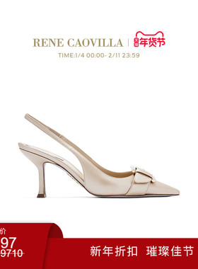 【新年折扣】RENE CAOVILLA MARTHA系列尖头水钻女士高跟凉鞋