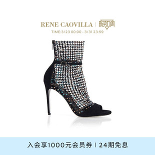 黑色水钻细高跟女士凉鞋 GALAXIA CAOVILLA RENE