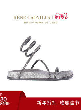 【新年折扣】RENE CAOVILLA GISELE系列水钻女士厚底凉鞋