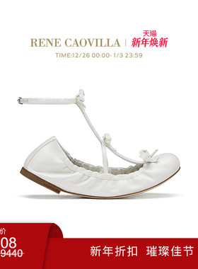 【新年折扣】RENE CAOVILLA CATERINA系列水钻蝴蝶结女士芭蕾鞋