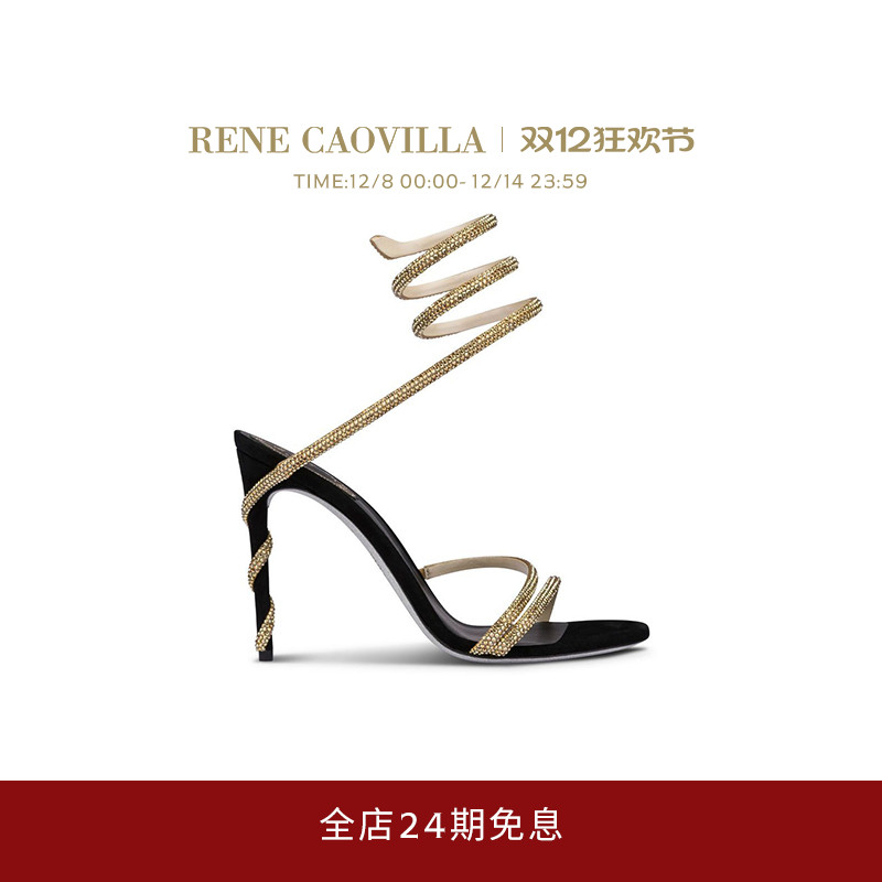 RENECAOVILLA女鞋金色水钻