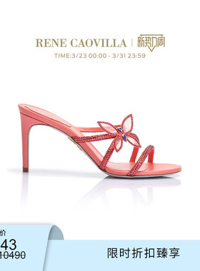 【限时折扣】RENE CAOVILLA BUTTERFLOWER系列水钻高跟凉鞋