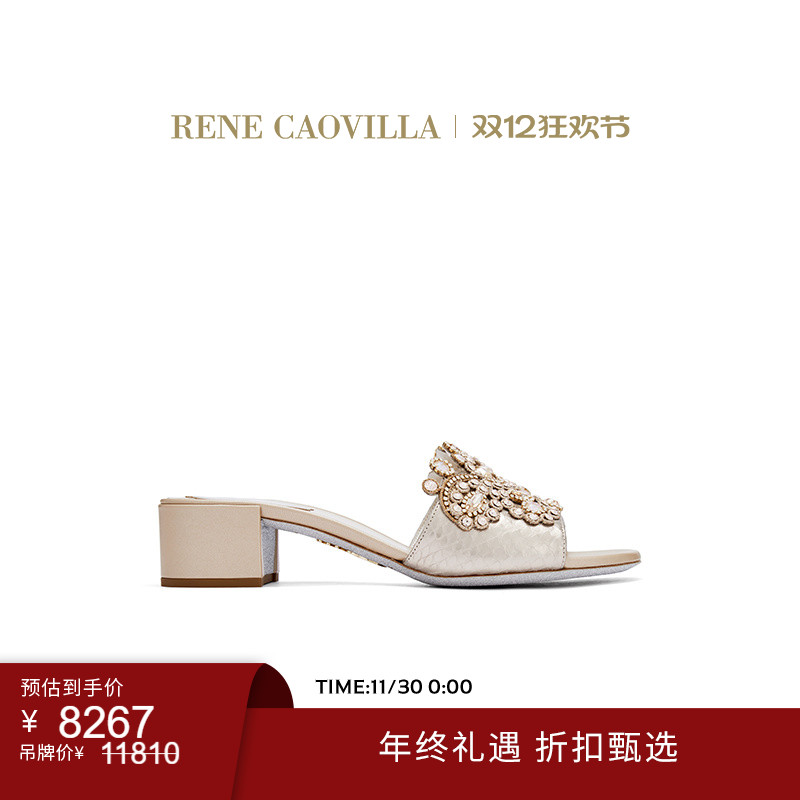 【年终折扣】RENE CAOVILLA VENEZIANA系列水钻女士高跟凉鞋