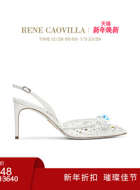 【新年折扣】RENE CAOVILLA CINDERELLA系列水钻尖头女士高跟鞋