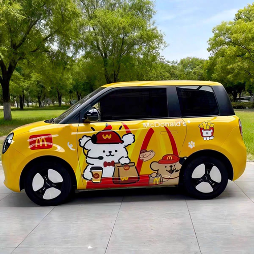 糯玉米线条狗T03五菱宏光mini吉利熊猫卡丁汽车贴纸定制痛车拉花