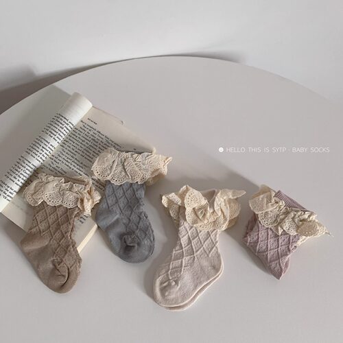 婴儿袜子夏薄款裙边宝宝网眼袜