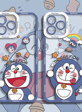 蓝胖子红米k50手机壳k50电竞版情侣k40游戏软壳k30至尊0多啦a梦k20男k40pro+女红米10a卡通9a可爱i硅胶s新款