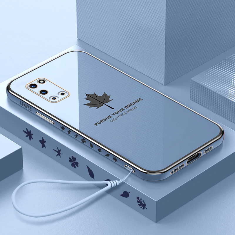 送钢化膜oppoa52手机壳枫叶oppoa55软壳电镀oppoa72直边oppoa91挂绳硅胶镜头全包男女情侣保护套新款防摔超薄