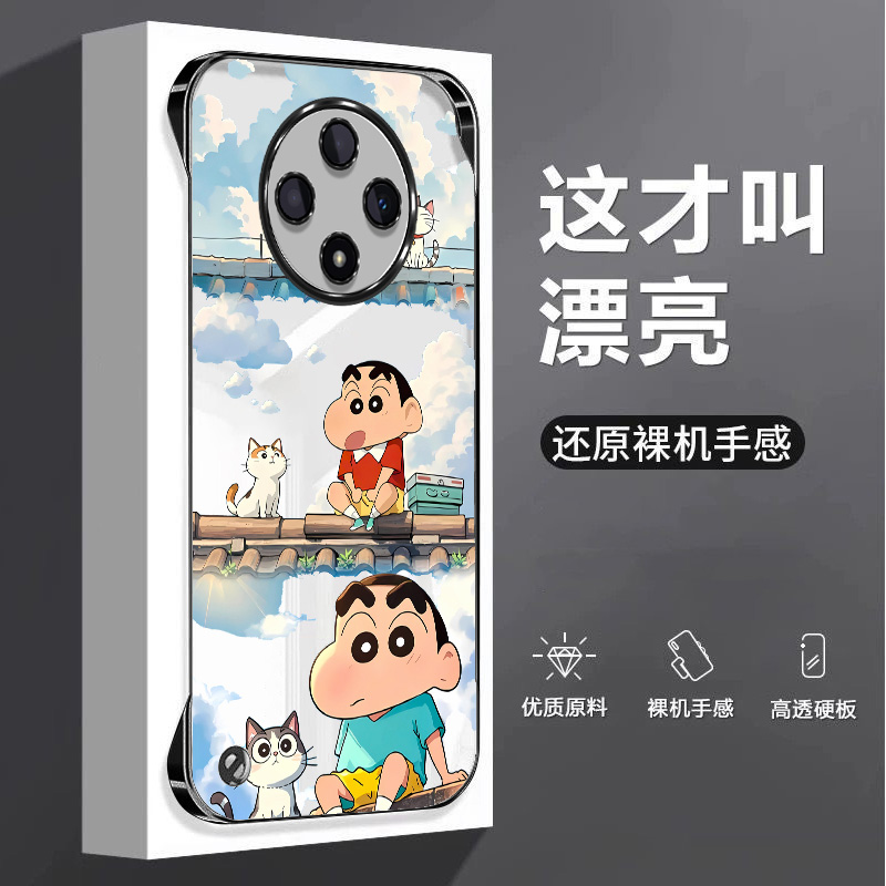 蜡笔小新适用oppoa3pro手机壳a1无边框a2散热a11x超薄a36女a58x男a72电镀套a53防摔a97外壳k12新款k10x/k12s