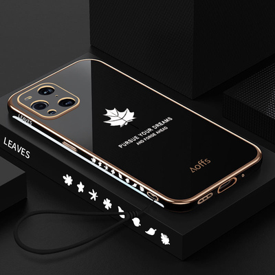 新款枫叶电镀oppofindx3手机壳findx3pro高档realmex7限量版x7Pro潮牌k9全包镜头硅胶软男女款保护套网红防摔