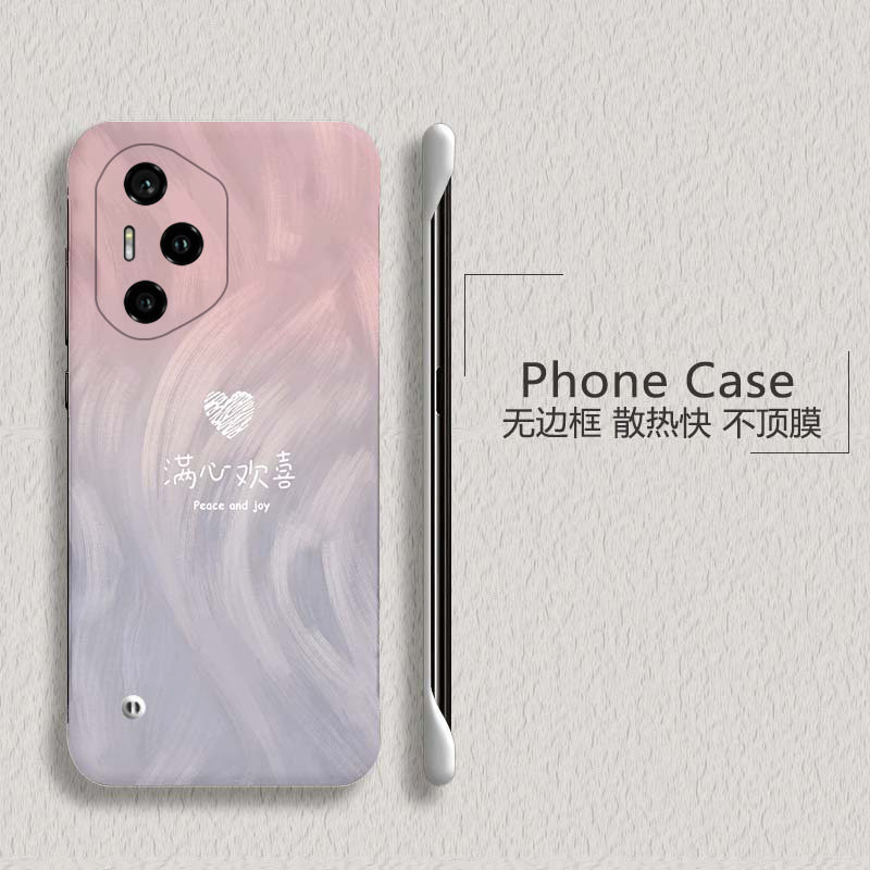 满心欢喜适用华为荣耀90手机壳300无边框80se散热80pro新款80gt半包70pro+超薄60se硬50防摔200保护100套GT女
