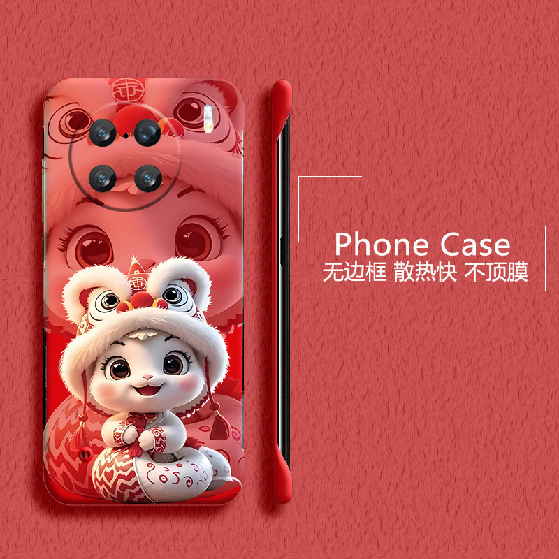 新年蛇年适用vivox90手机壳x90pro+无边框x80散热x80pro2025x70t半包y78+超薄y78plus硬y78m防摔y300pro外壳5