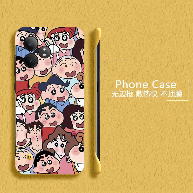 蜡笔小新适用opporealme真我gtneo6se手机壳10pro+无边框gt2大师探索版散热gtneo5se新款neo3/2半包超薄硬女
