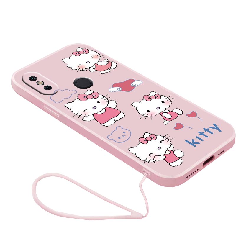 Kitty小米6x手机壳KT猫小米6少女心款小米mix2s可爱小米mix2液态硅胶软卡通挂绳全包镜头磨砂女款保护套超薄