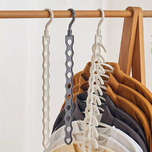 日式竖排衣架收纳架宿舍多层阳台挂架家用置物架可防肩角滑挂衣架