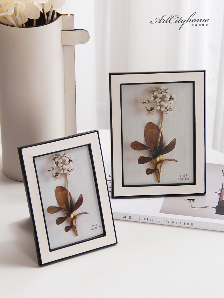 现代简约皮革相框摆件客厅床头柜6寸7寸创意高级感装饰婚纱照摆台,家居饰品,桌面摆件,淘宝优惠券,粉丝福利购,淘宝优惠卷