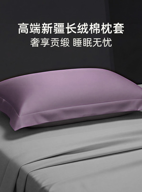 斯得福51X91cm加大枕套单只全棉100纯棉高级感轻奢紫色南通家纺