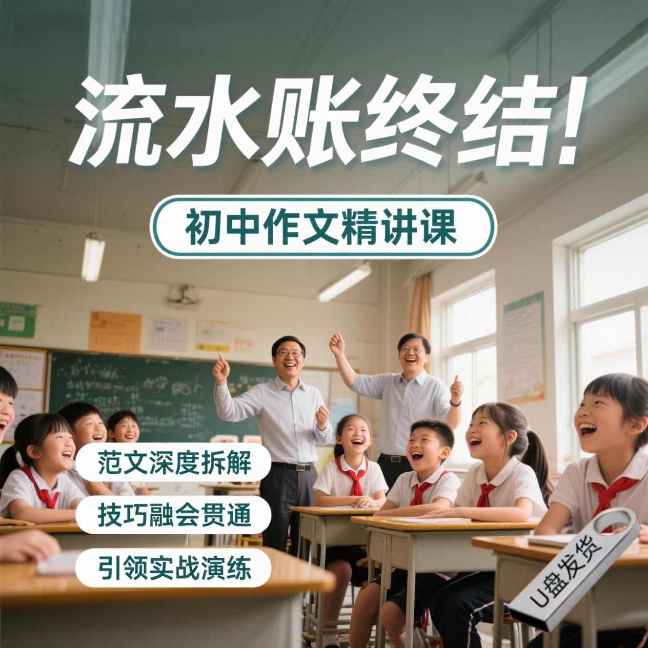 初中作文精讲视频课程U盘高清789年级初一二三语文写作精讲教学