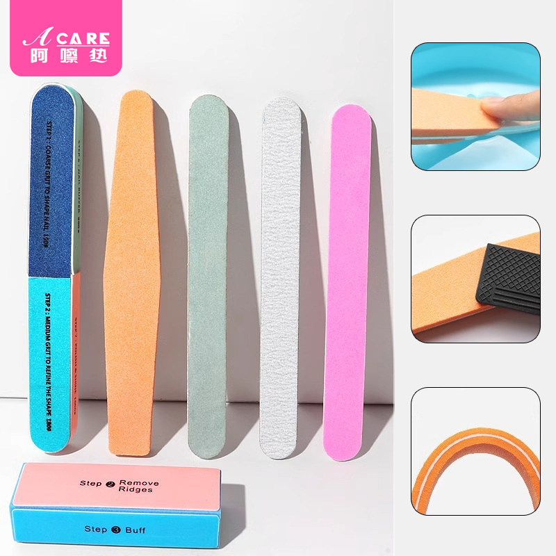 指甲锉/抛光条A1pq201-四面抛光块指甲挫海绵美甲双面打磨砂条打